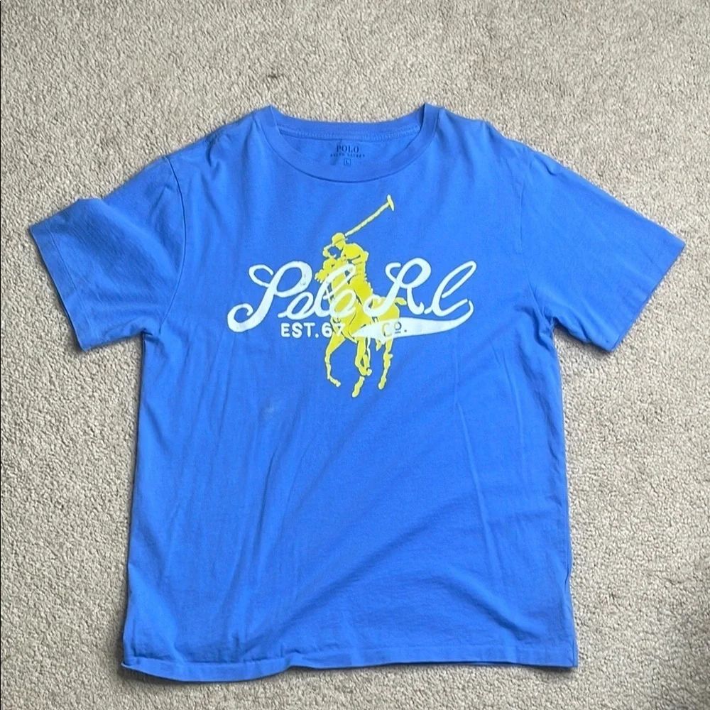 Polo by Ralph Lauren Blue and Yellow Graphic Tee